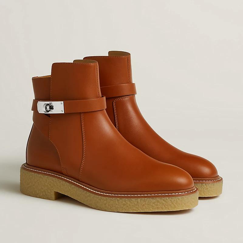 Giày Hermes History Ankle Boot Nữ Nâu